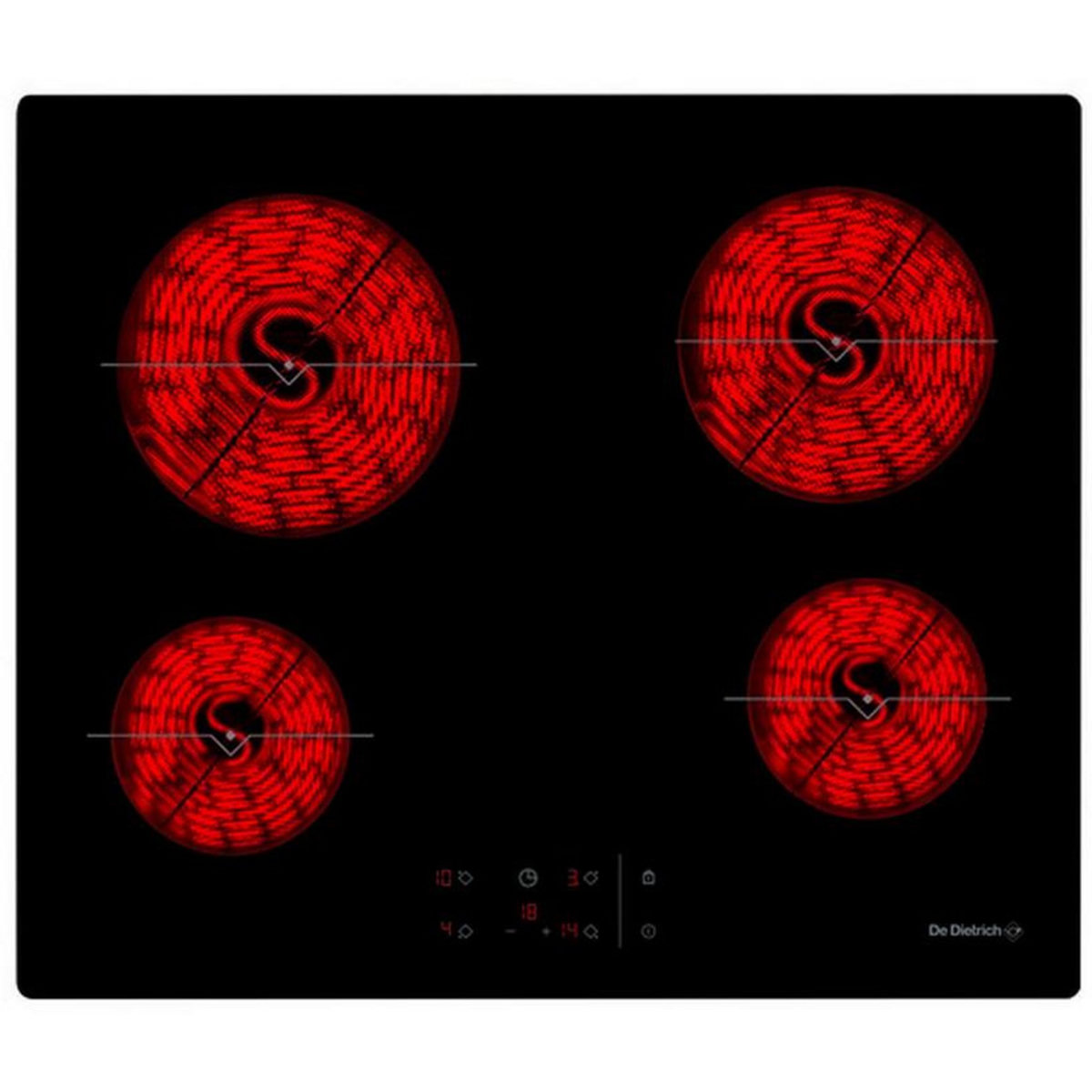 De Dietrich Table de cuisson vitrocéramique 65cm 4 feux 6900w noir - dpv7650b