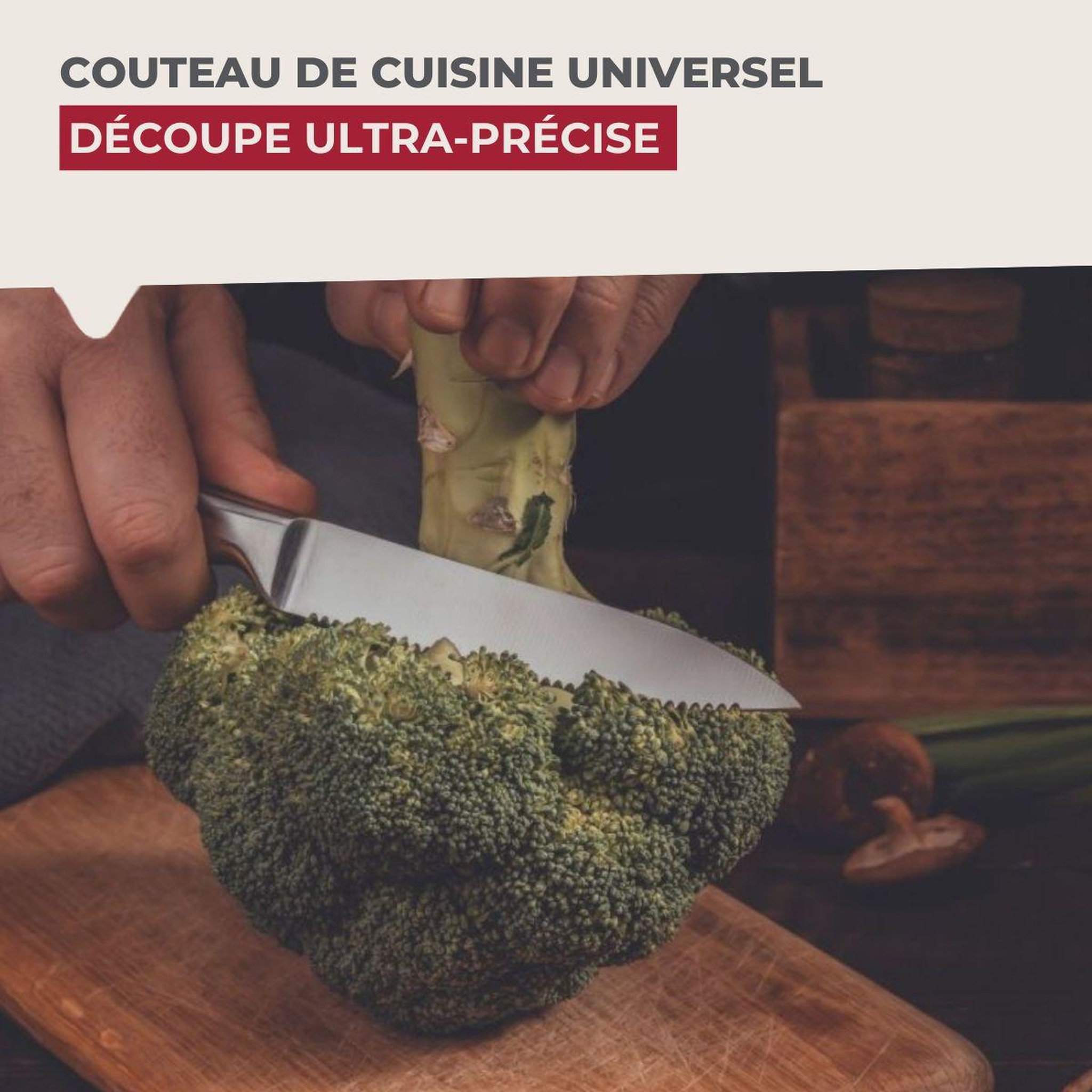Voir la diapositive 4 : NIROSTA Couteau de cuisine professionnel 24 cm lame crantée Nirosta Star