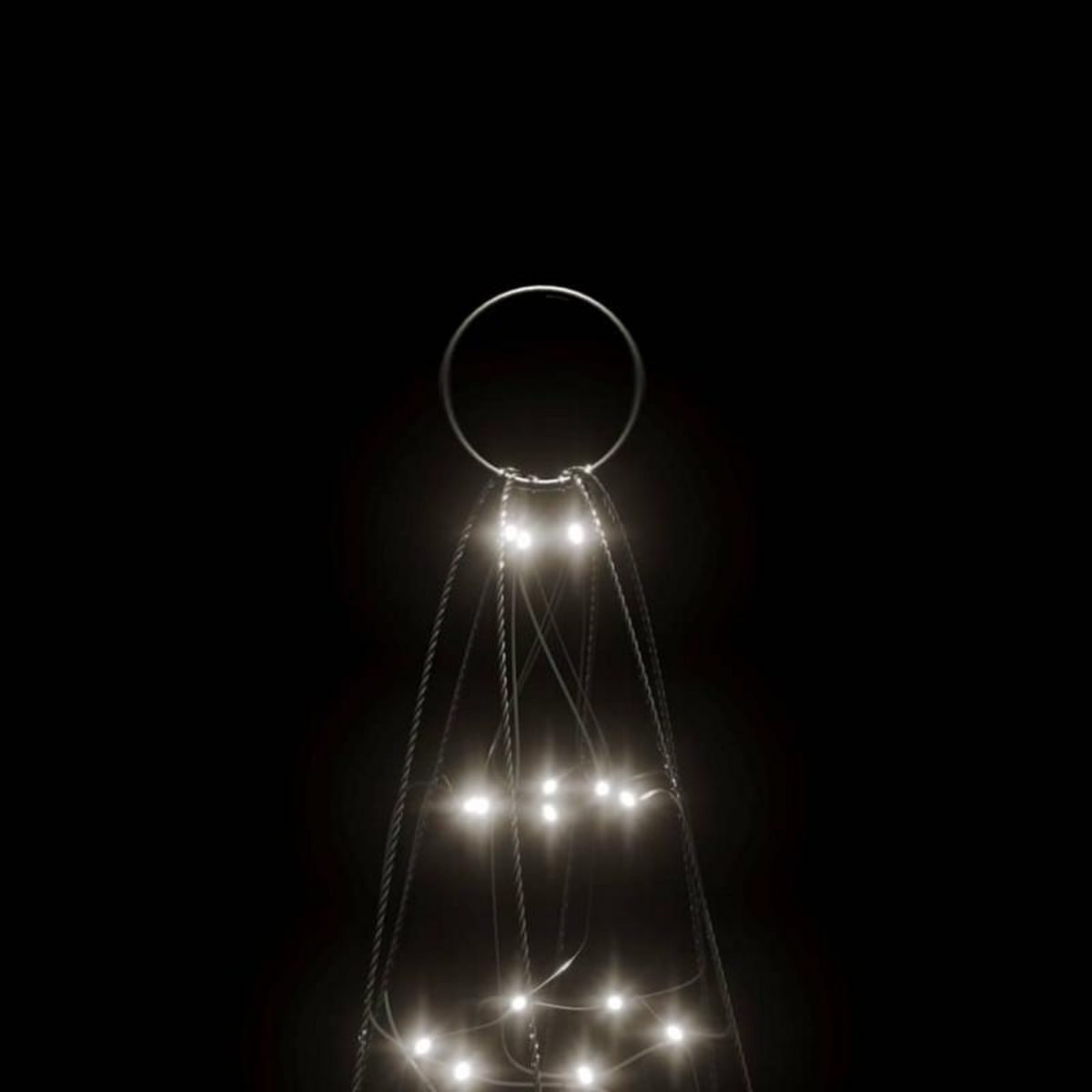 VIDAXL Sapin de Noël à LED sur mât de drapeau 200 LED blanc 180 cm