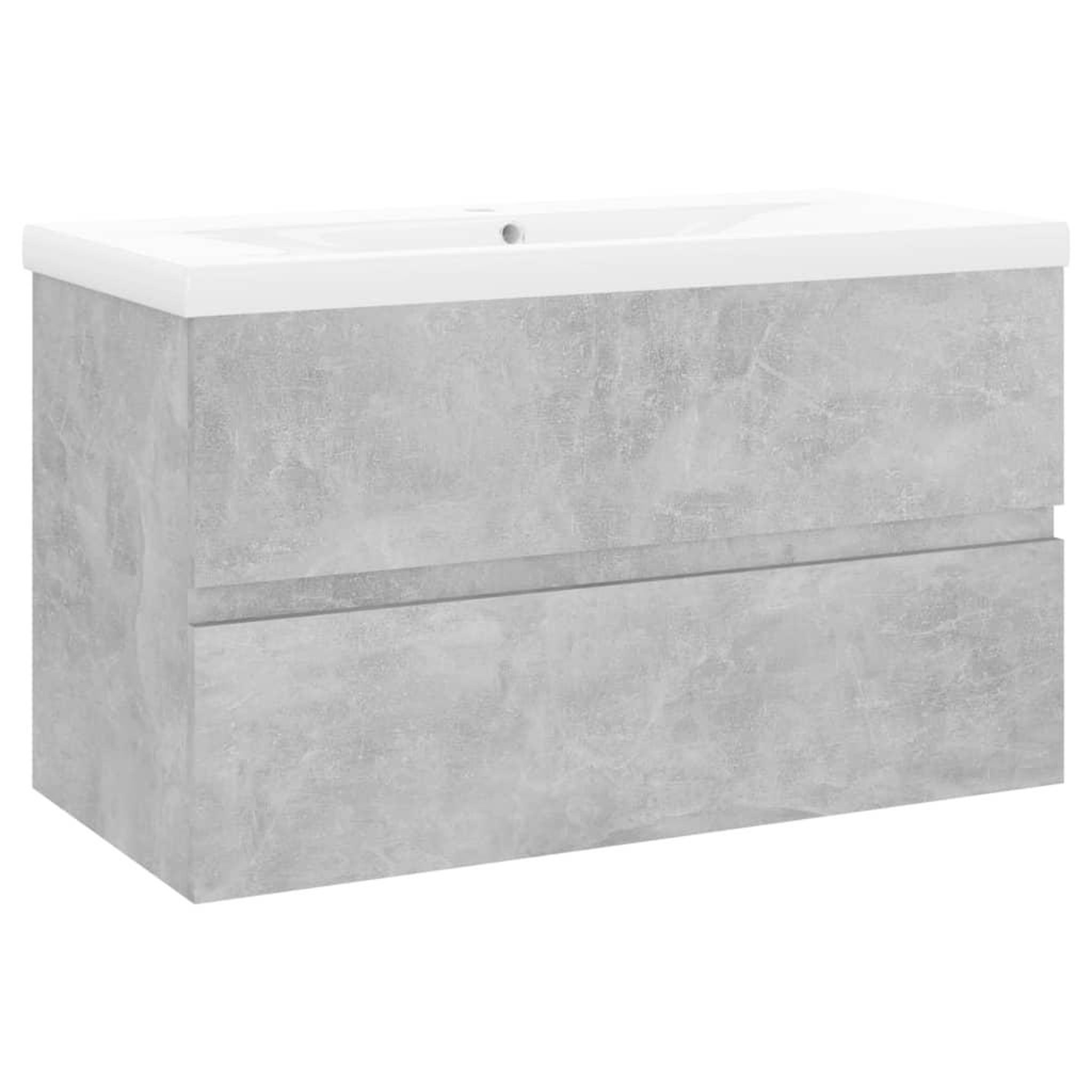 Voir la diapositive 2 : VIDAXL Armoire d'evier et lavabo integre Gris beton Bois d'ingenierie