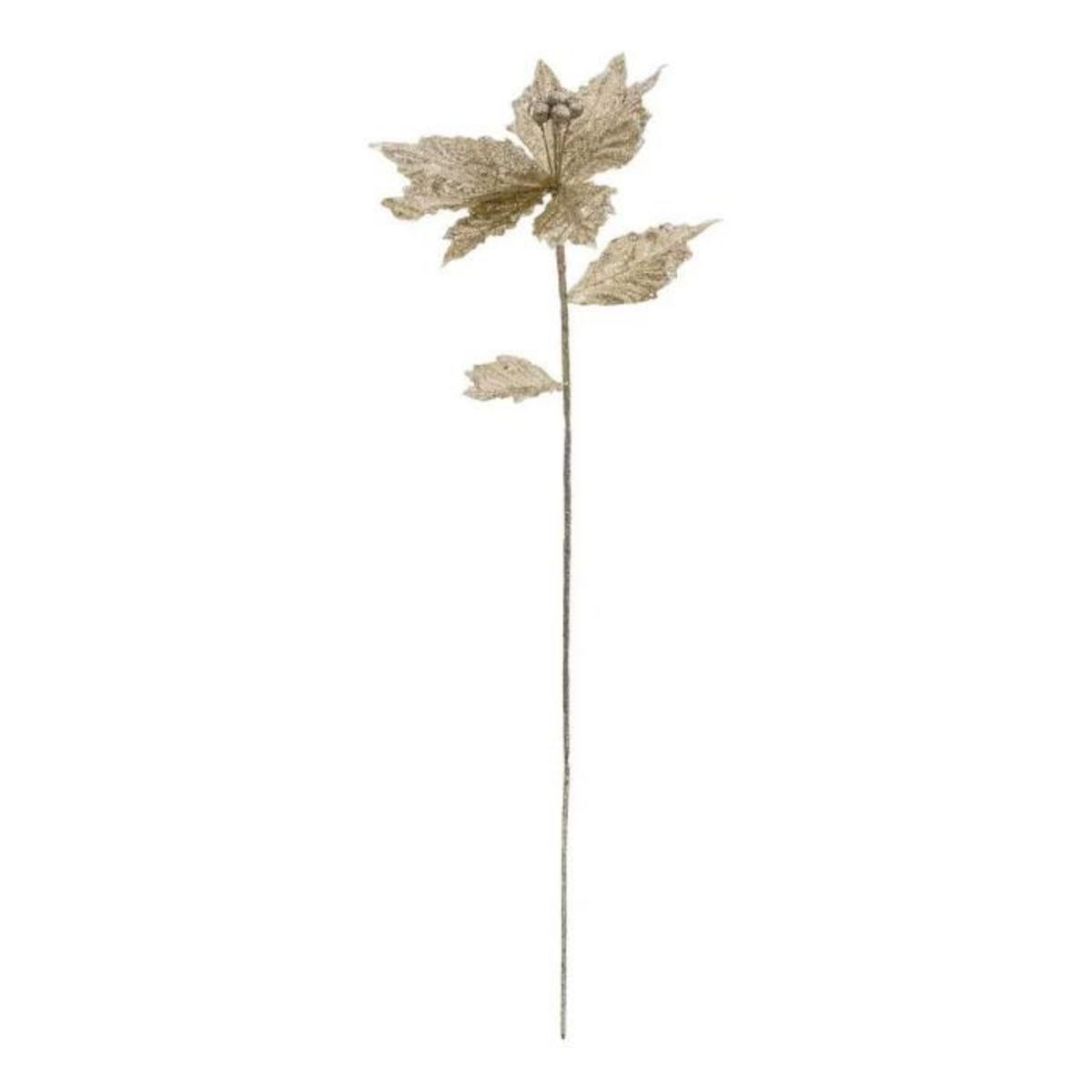ATMOSPHERA Branche de Poinsettia  Manoir d'Hiver  75cm Or