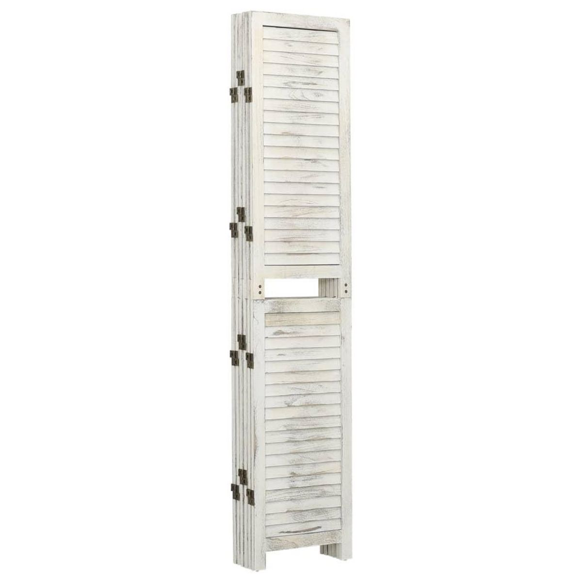 VIDAXL Cloison de separation 6 panneaux Blanc antique 215x166 cm Bois