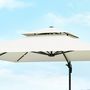 Voir la diapositive 6 : OUTSUNNY Parasol déporté carré double toit inclinable pivotant manivelle lestage inclus acier polyester écru