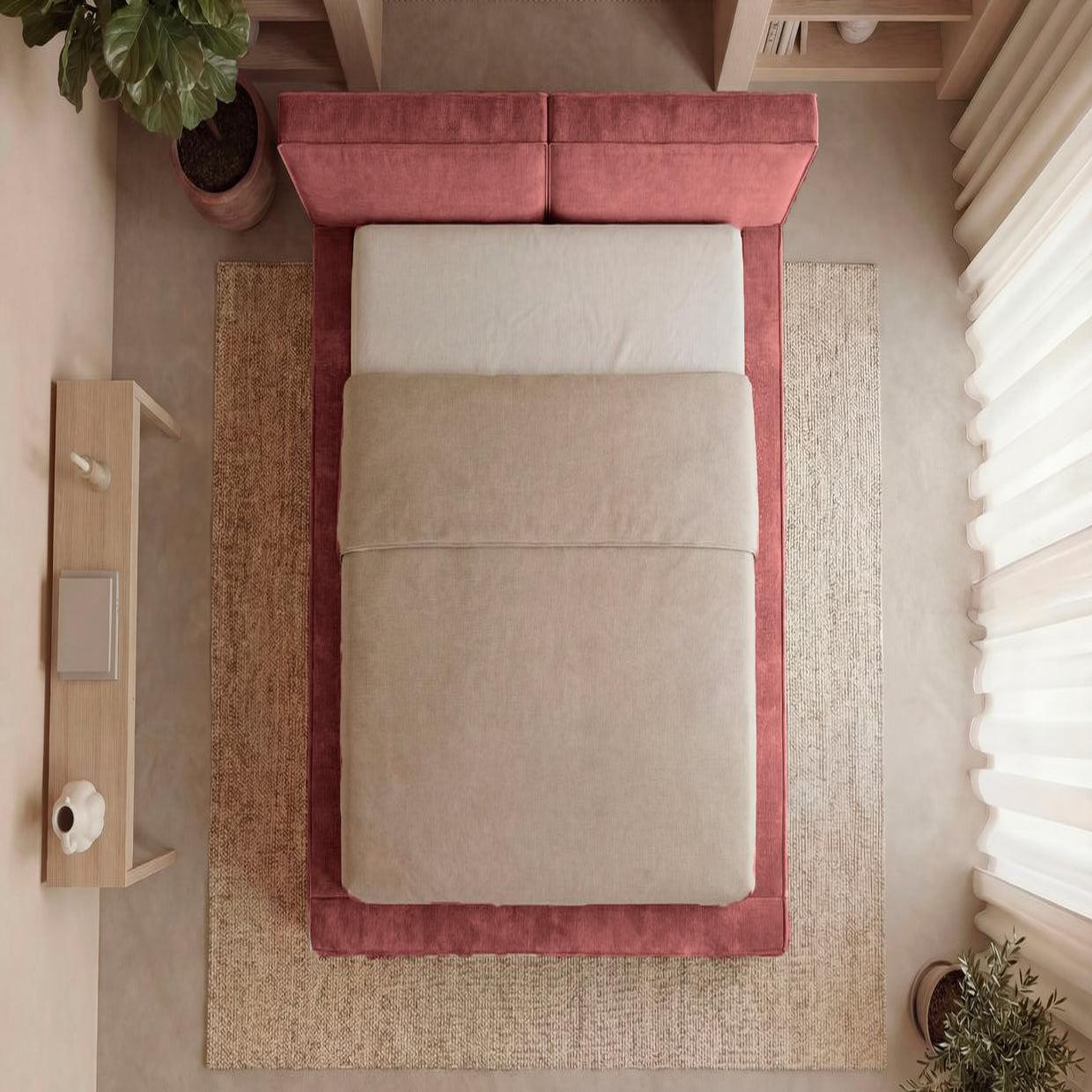 Voir la diapositive 6 : CASANOVA PARIS Celia - lit coffre tissu velours rose
