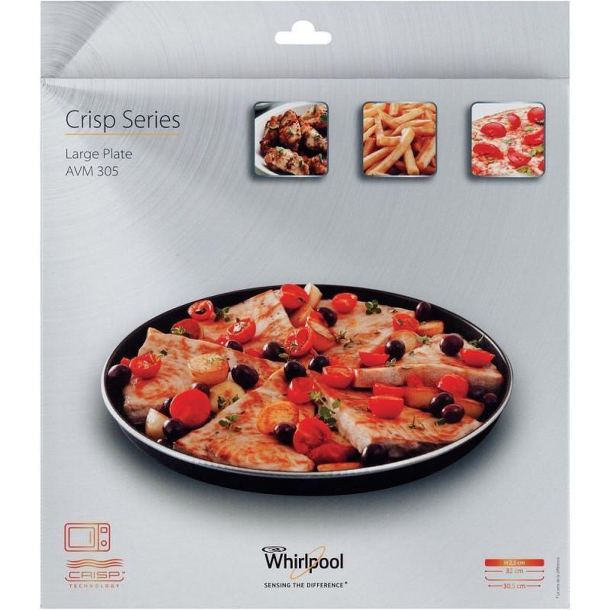 Voir la diapositive 2 : WPRO Plat à tarte 32cm anti-adhésif pour micro-ondes crisp - AVM305