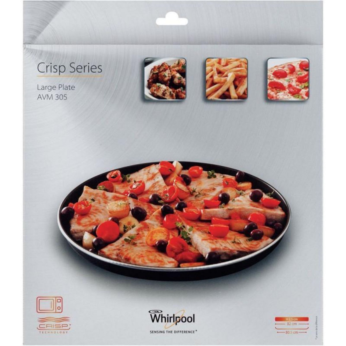 WPRO Plat à tarte 32cm anti-adhésif pour micro-ondes crisp - avm305