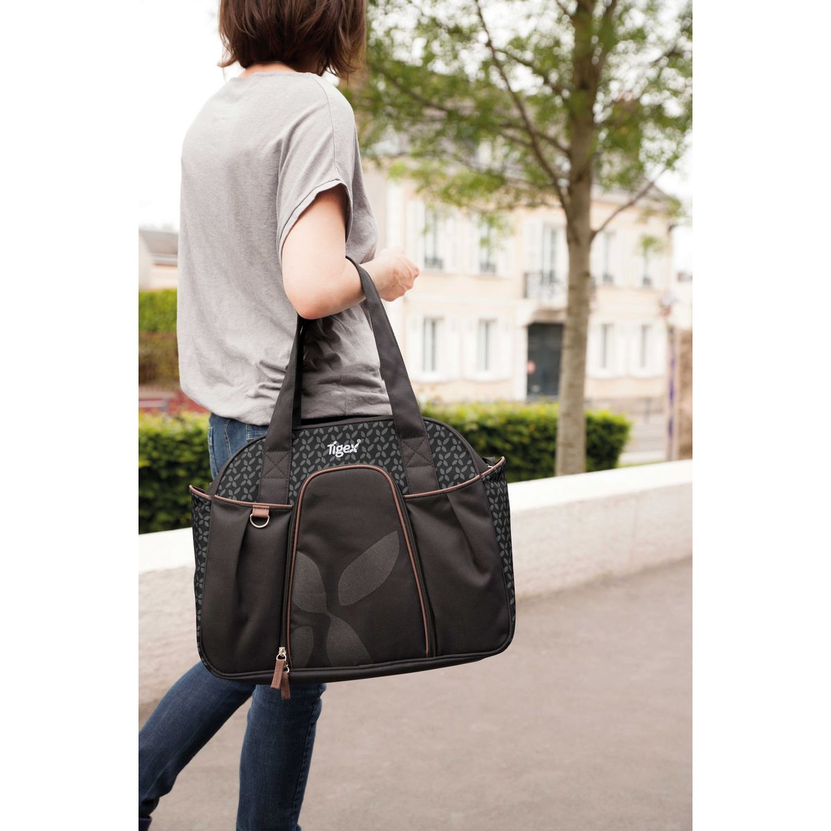 TIGEX Sac à langer multipoches noir