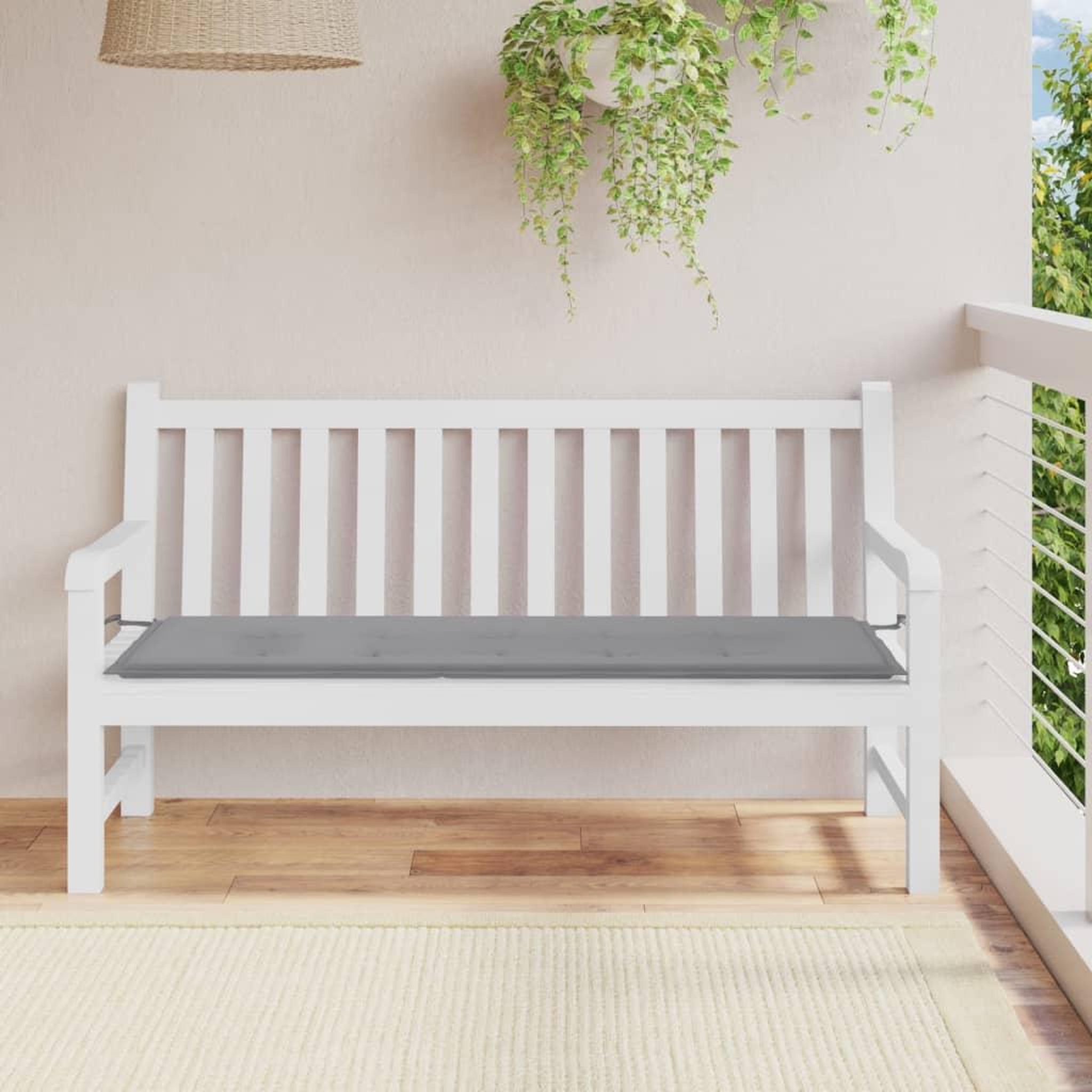 Voir la diapositive 1 : VIDAXL Coussin de banc de jardin gris 150x50x3 cm tissu oxford