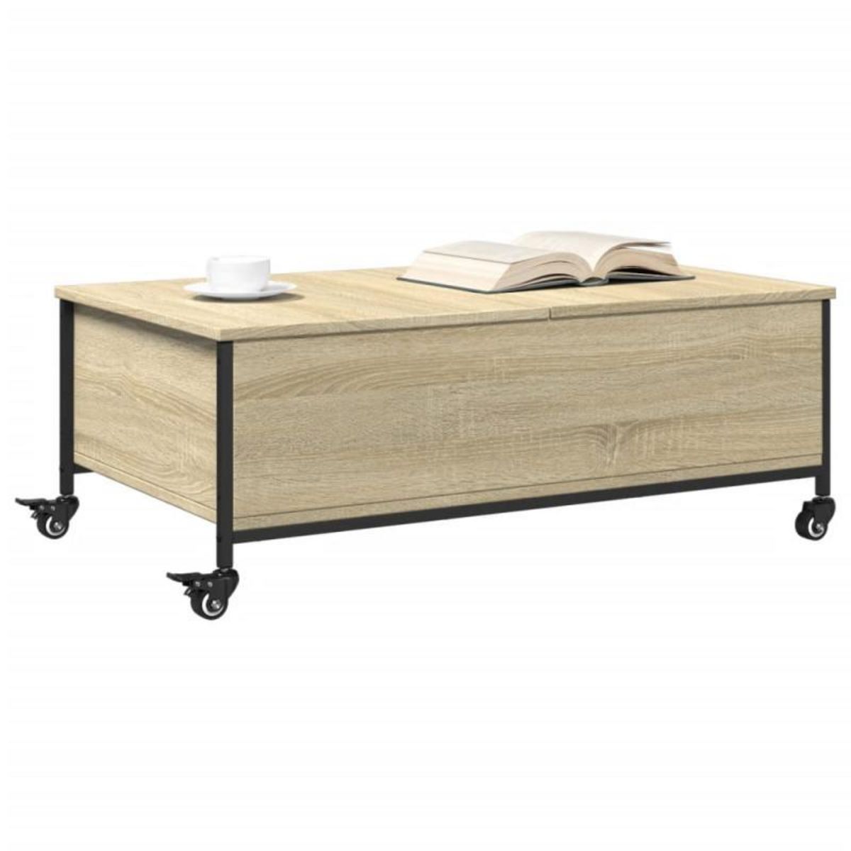 VIDAXL Table basse avec roulettes chêne sonoma bois d ingénierie