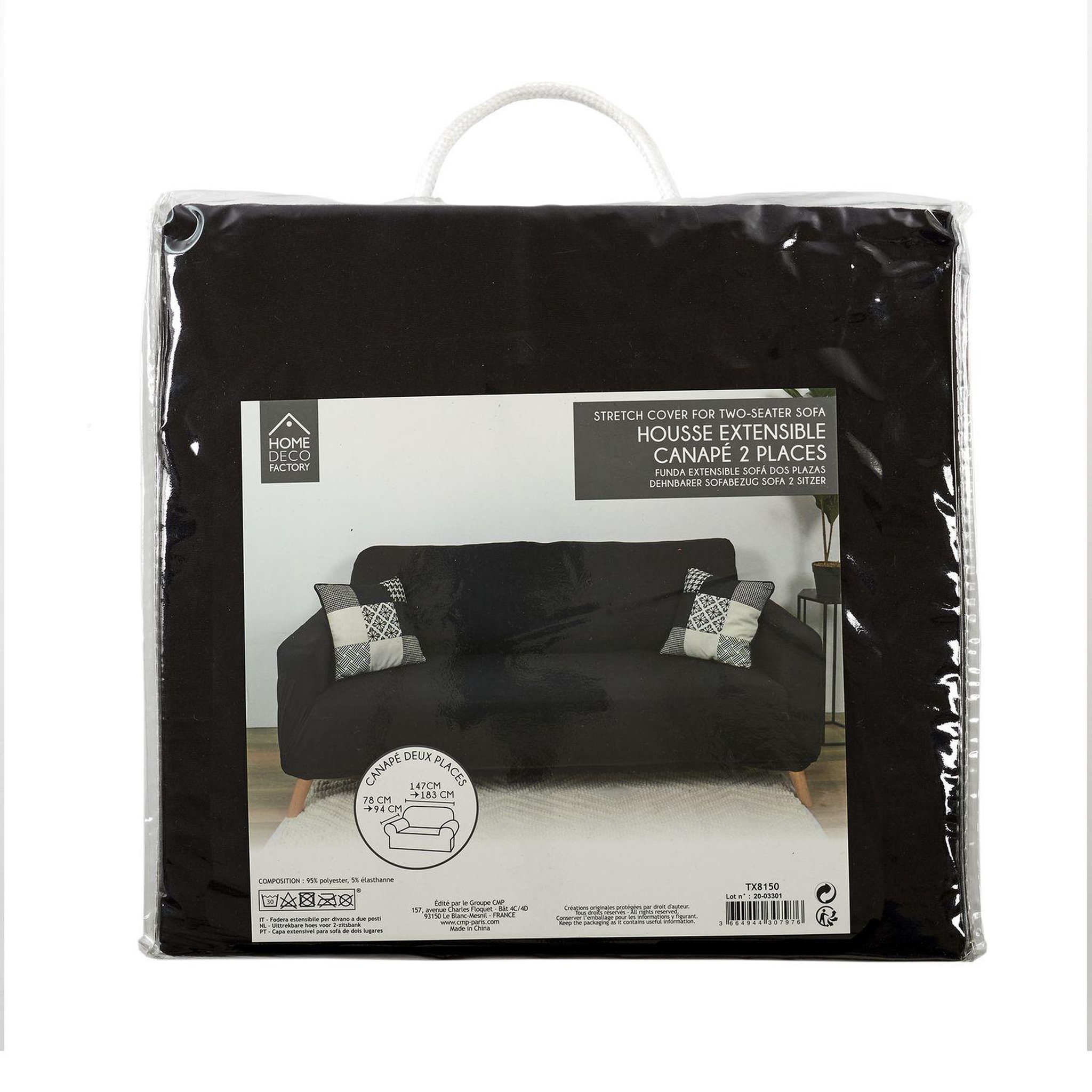 Voir la diapositive 1 : The Home Deco Factory Housse extensible pour canapé 2 places