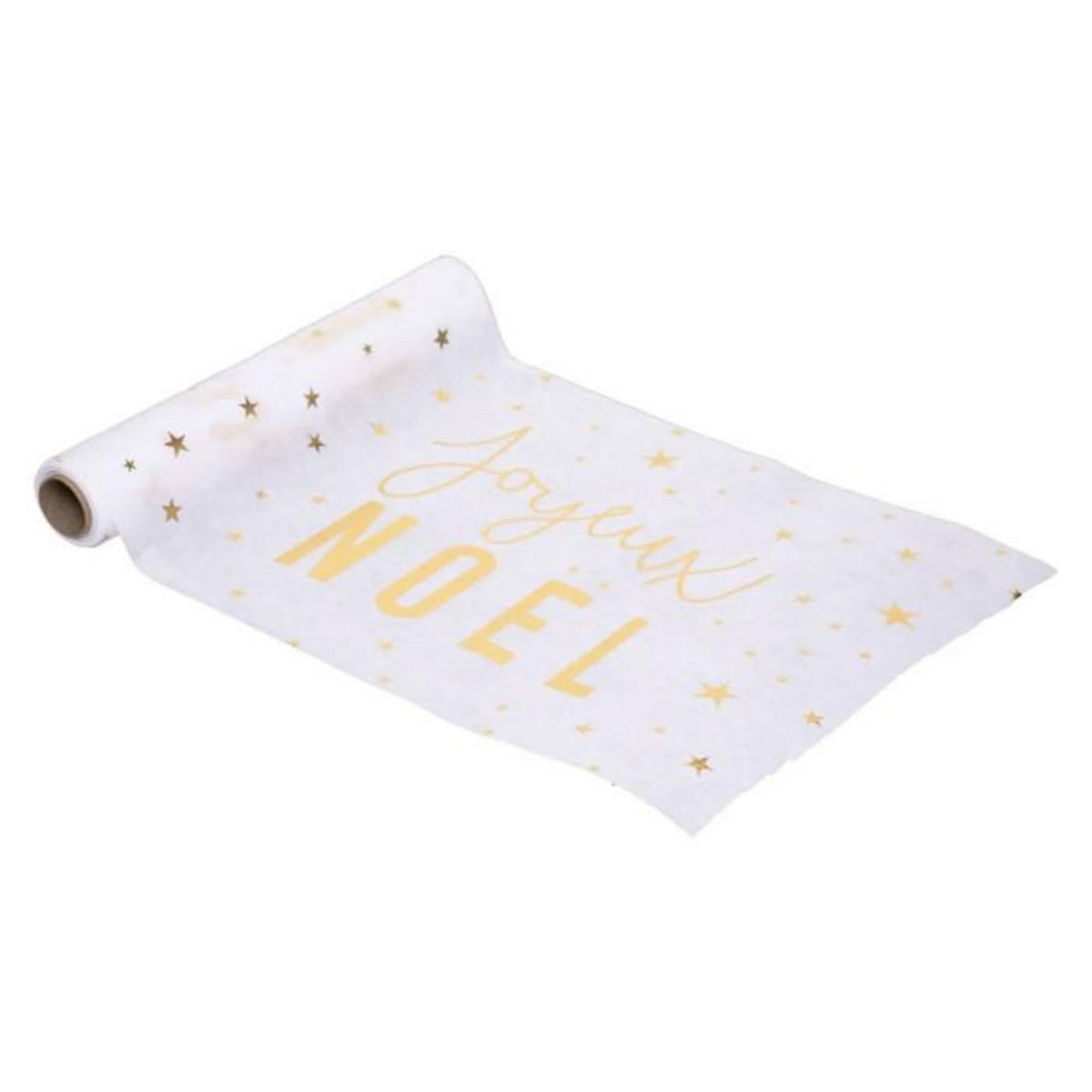ATMOSPHERA Chemin de Table Noël  La Maison  28x500cm Blanc & Or