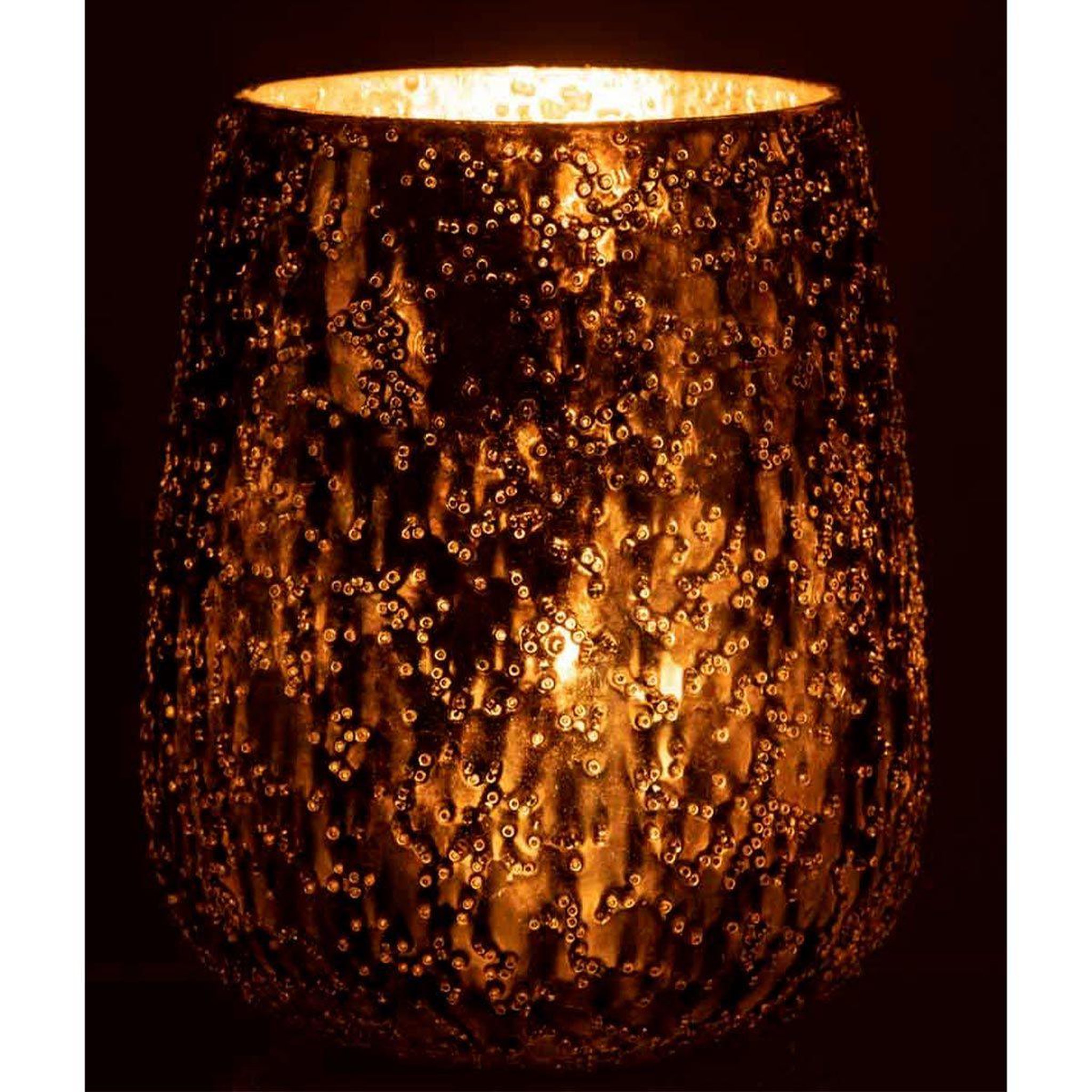 Voir la diapositive 3 : J-LINE Photophore Design en Verre  Lise  21cm Marron