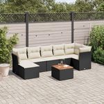 VIDAXL Salon de jardin 8 pcs avec coussins noir resine tressee
