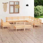 VIDAXL Salon de jardin 11 pcs Bois de pin massif