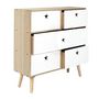 Voir la diapositive 2 : Paris Prix Commode 5 Tiroirs  Star  70cm Blanc & Beige