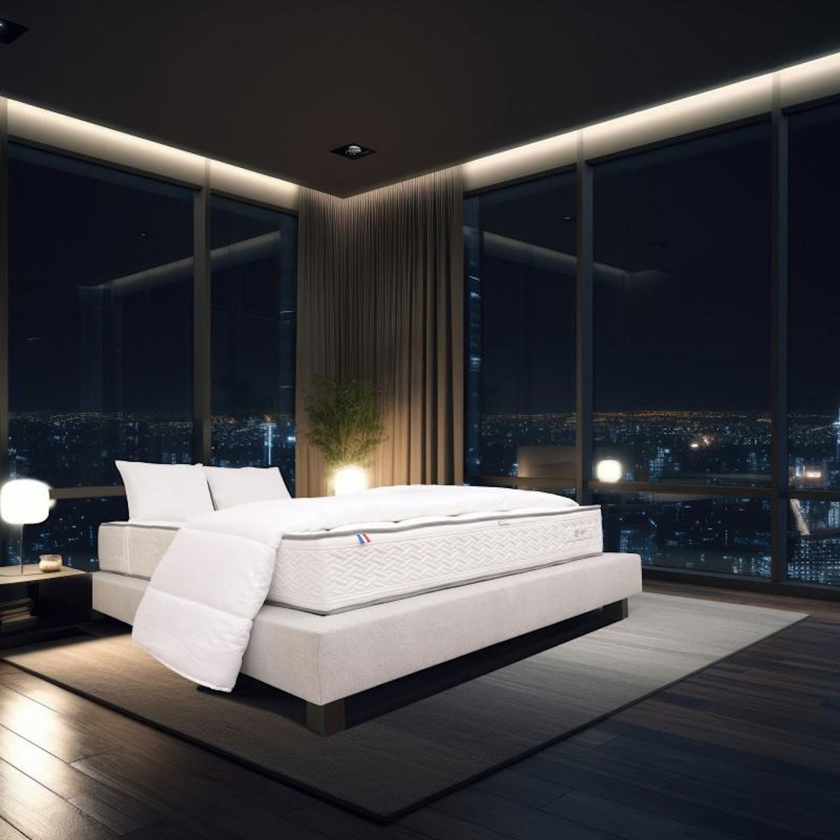 LUXURY LITERIE Ensemble literie mousse, Iris Ferme, Gris