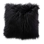Paris Prix Coussin Déco Effet Fourrure  Epicéa  45x45cm Noir