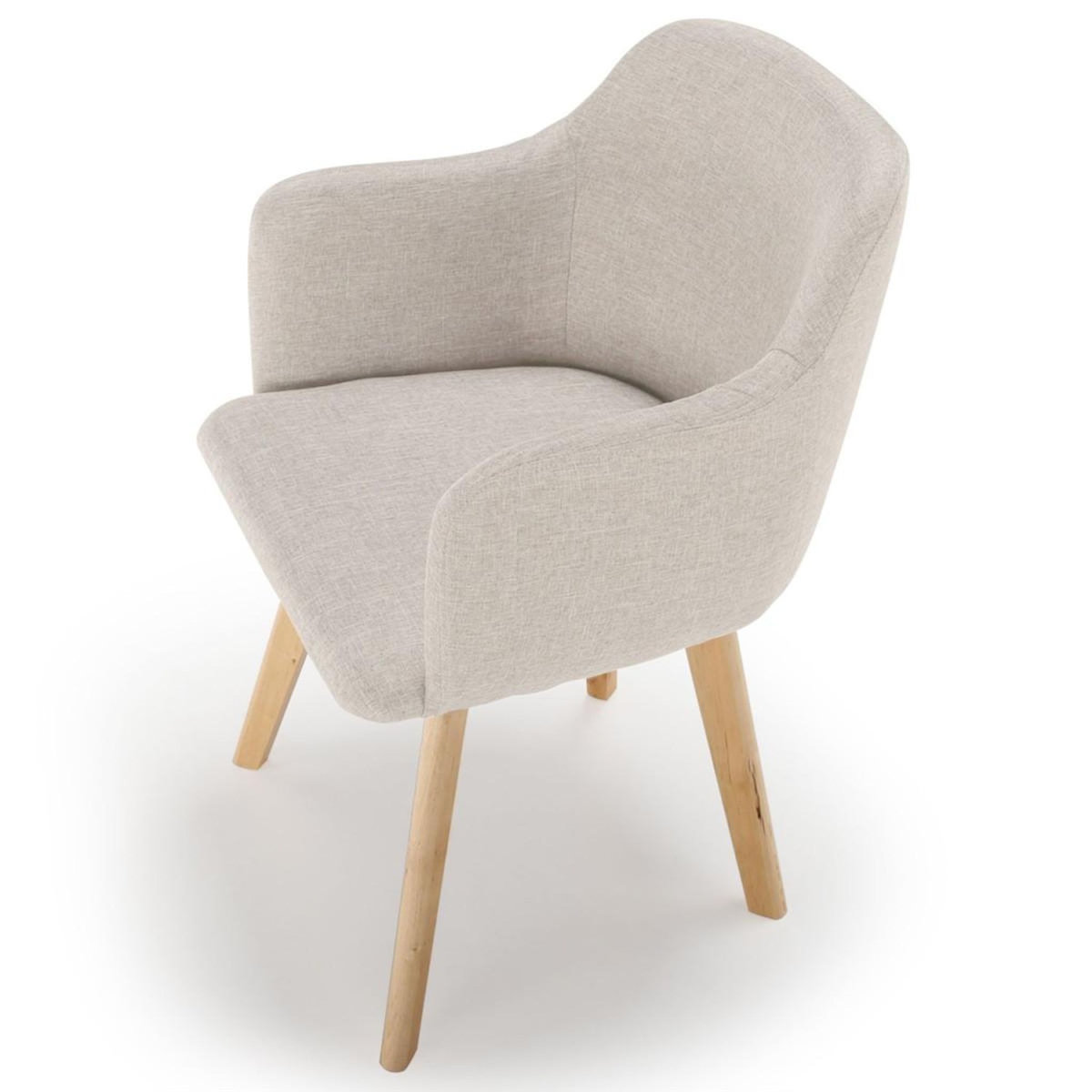 Paris Prix Chaise Scandinave en Tissu  Sweet Color  76cm Beige