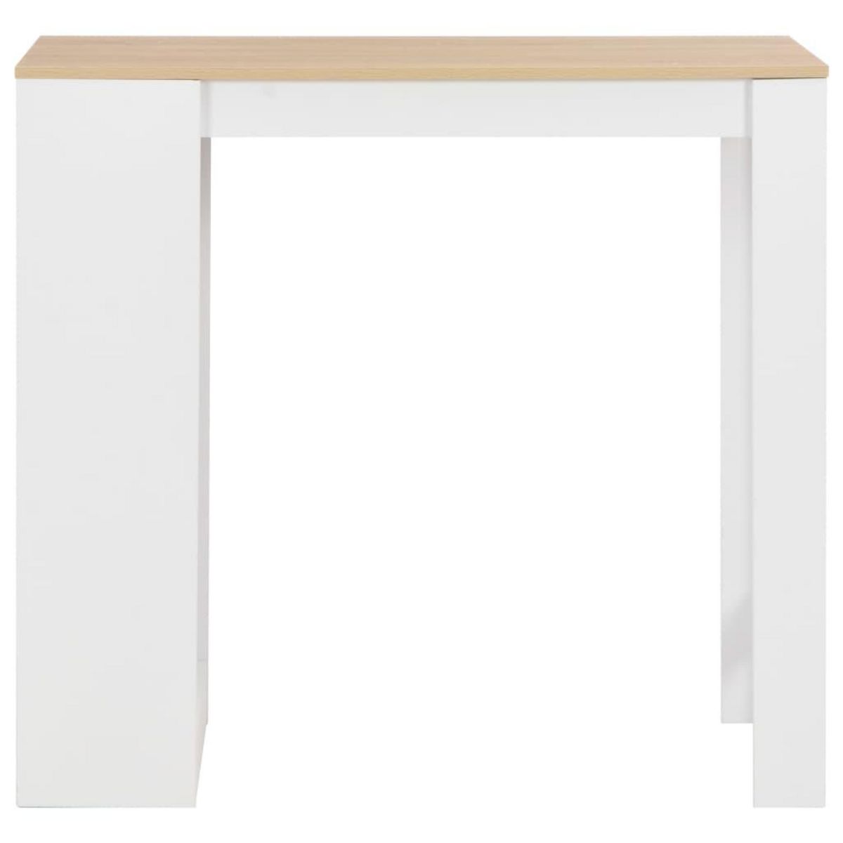 VIDAXL Table de bar avec etagere Blanc 110x50x103 cm