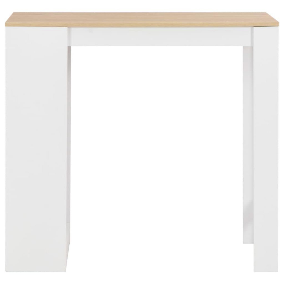 VIDAXL Table de bar avec etagere Blanc 110x50x103 cm