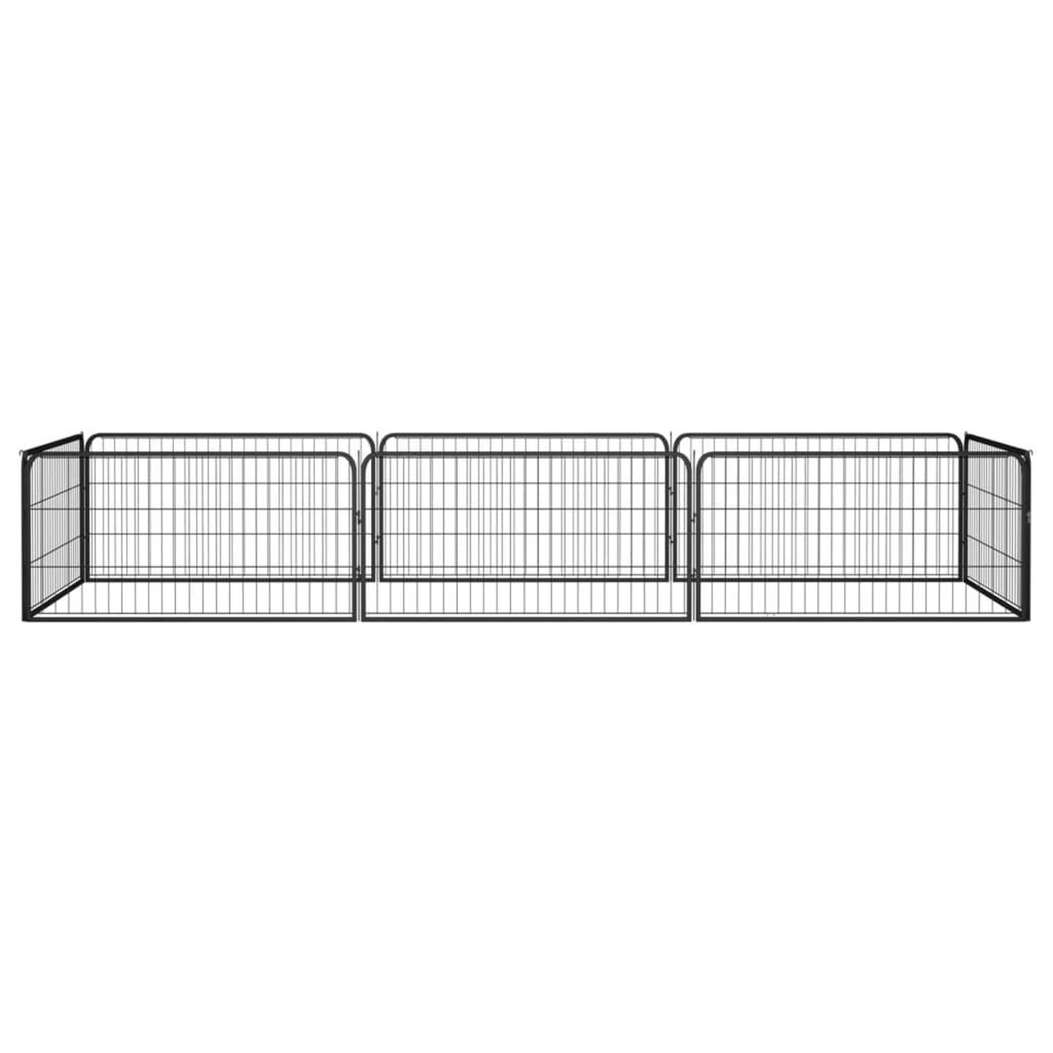 Voir la diapositive 2 : VIDAXL Parc pour chien 8 panneaux Noir 100x50cm Acier enduit de poudre