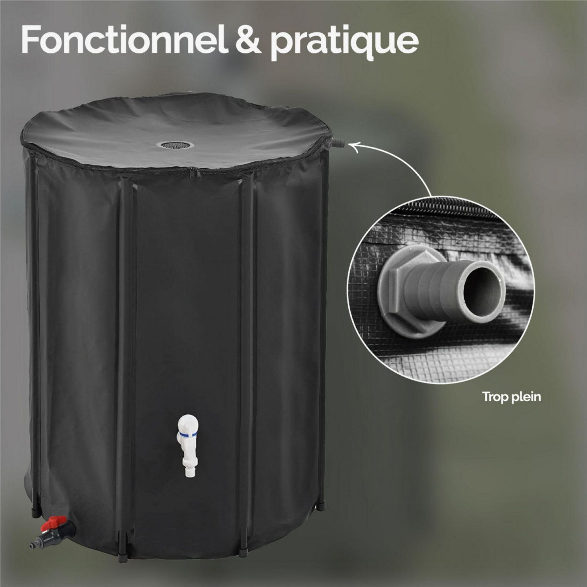 LINXOR Trop-plein pour récupérateur d'eau de pluie