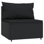 Voir la diapositive 4 : VIDAXL Canapes centraux de jardin et coussins 2pcs Noir Resine tressee