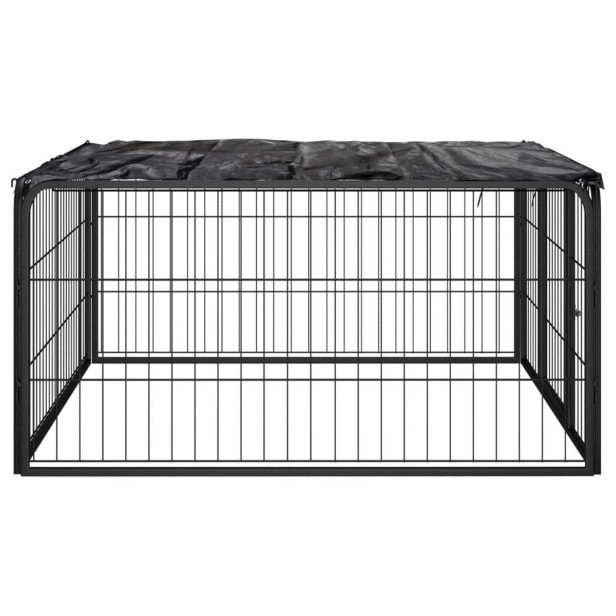 VIDAXL Parc pour chien 4 panneaux Noir 100x50cm Acier enduit de poudre