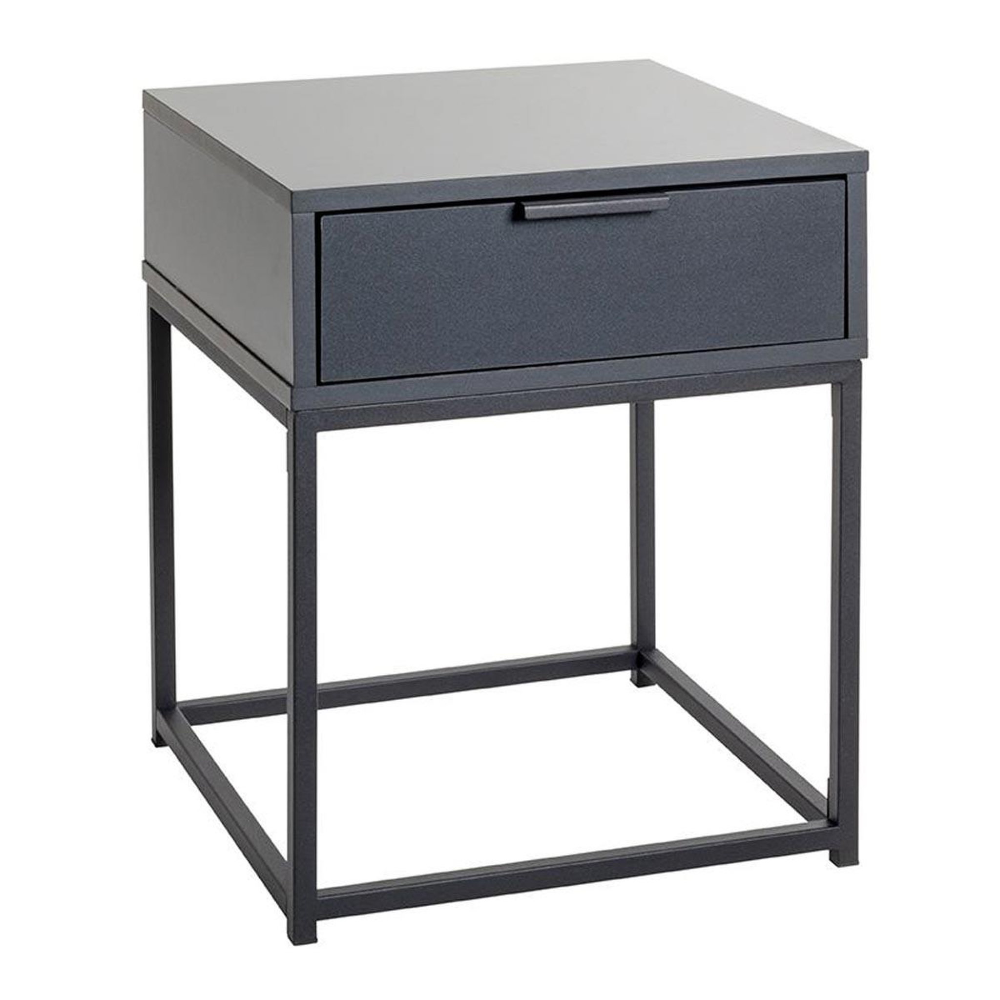 Paris Prix Table de chevet 1 tiroir  maluma  50cm anthracite & noir