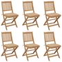 Voir la diapositive 1 : VIDAXL Chaises pliables de jardin lot de 6 avec coussins Bois d'acacia