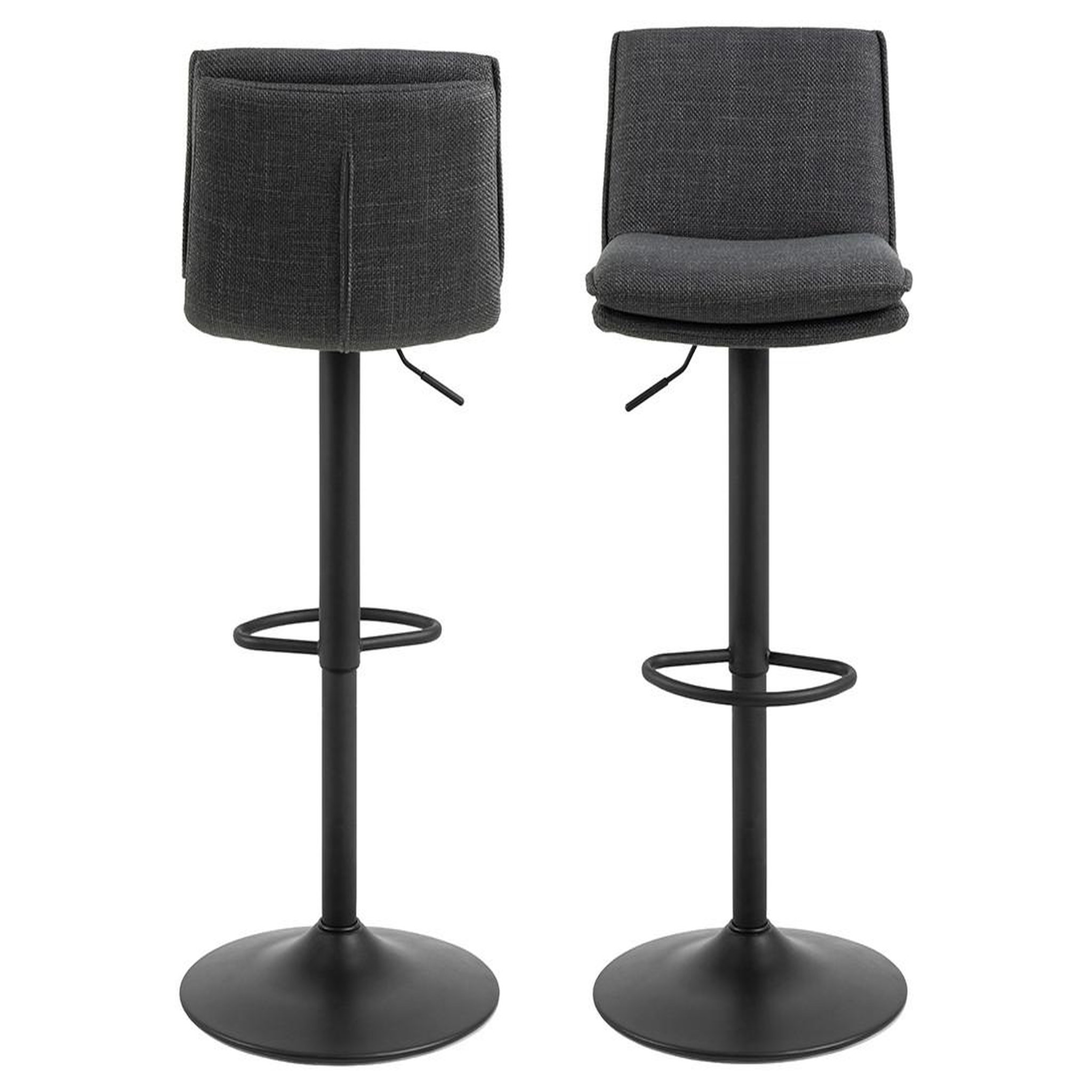 Voir la diapositive 4 : LISA DESIGN Alora - lot de 2 tabourets - ajustables et pivotants - en tissu