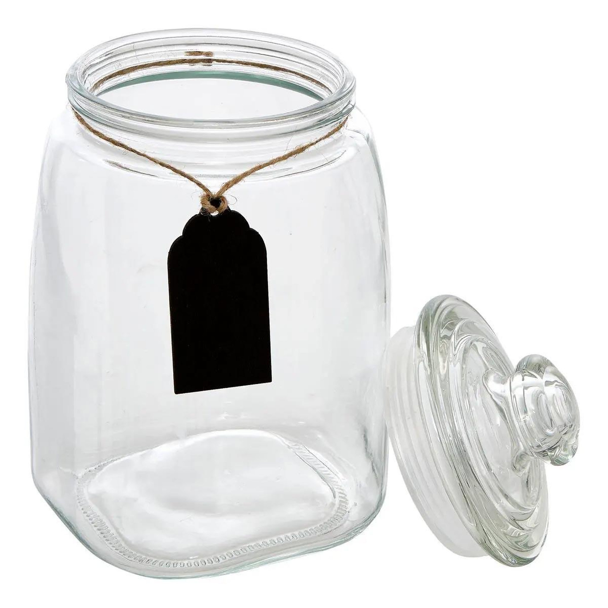 Voir la diapositive 2 : FIVE Bonbonnière en verre  bonby  20cm transparent