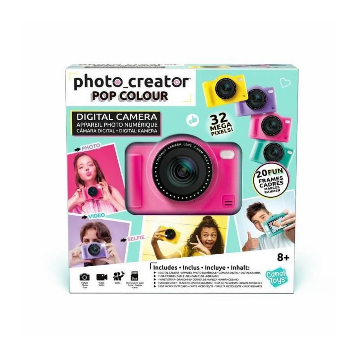 Canal Toys Canal Toys - Photo Creator -Appareil Photo Numérique Pop Couleur Rose- Avec carte SD 32Go incluse