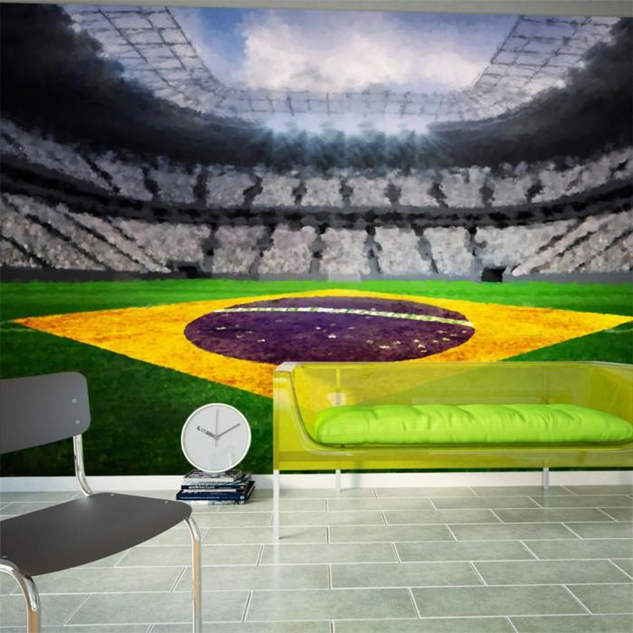 Paris Prix Papier Peint  Brazilian Stadium. Coloris disponibles : Multicolore