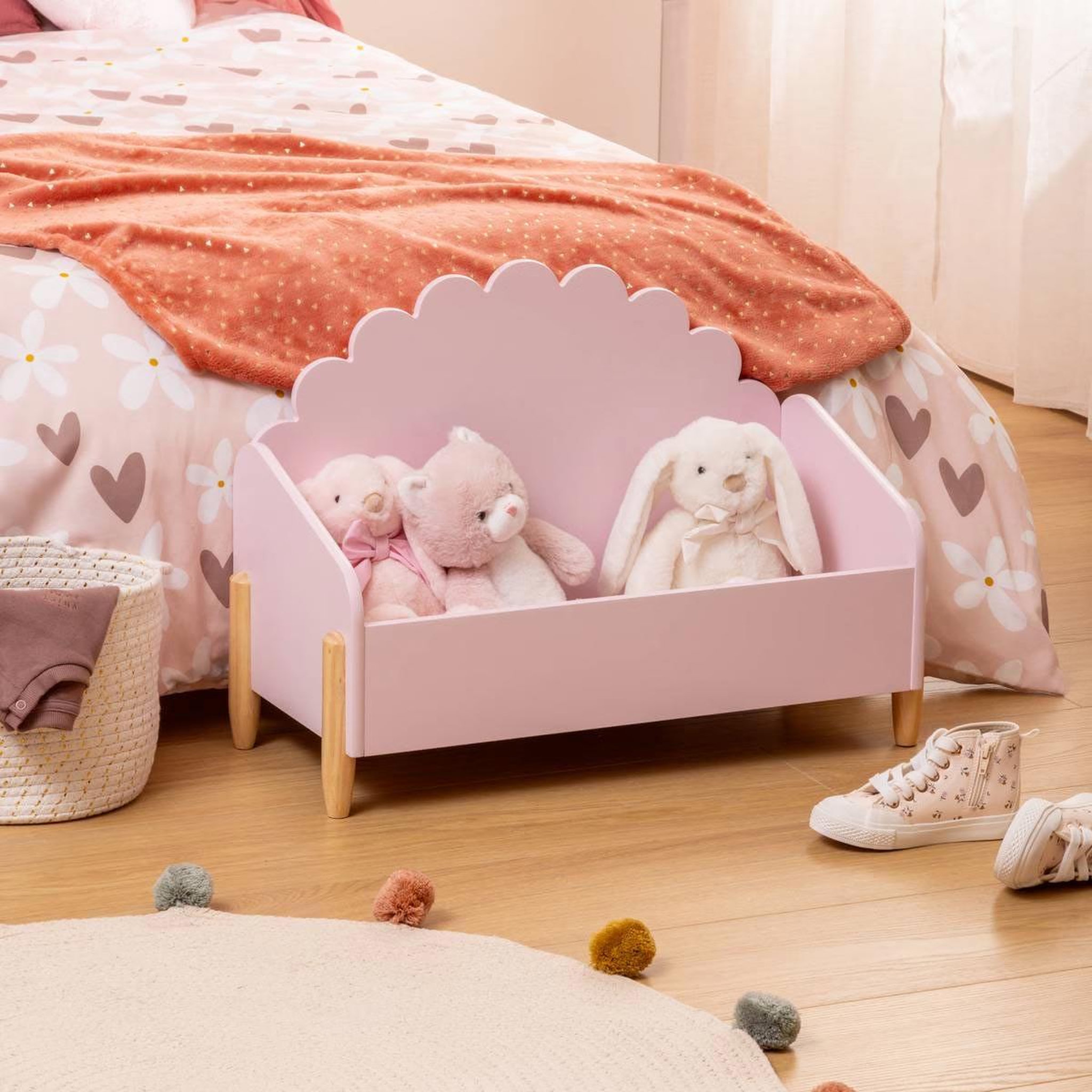 Voir la diapositive 3 : Atmosphera Kids Coffre enfant  douceur  61cm rose