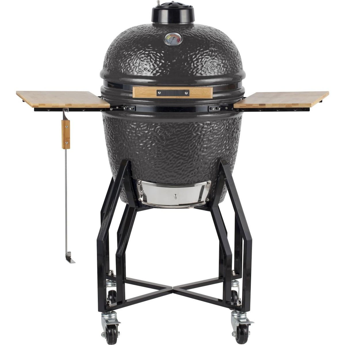 INTEC Barbecue à Charbon Kamado Gris Céramique Ø 56cm 22  Grill Extérieur 122.1 x 69.6 x 117.4cm INTEC