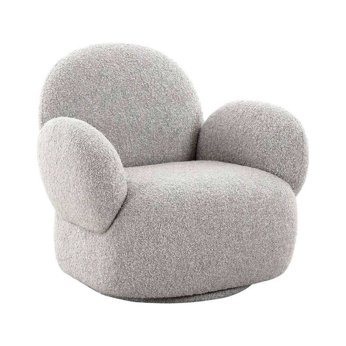 LISA DESIGN Javier - fauteuil pivotant - en tissu bouclette