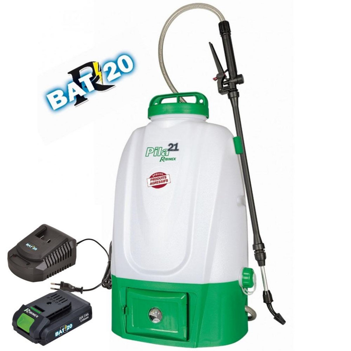 Ribiland Pulvérisateur 20l sans fil + batterie 2.0ah et chargeur - prbat20/vit20
