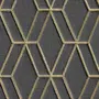 DUTCH WALLCOVERINGS DUTCH WALLCOVERINGS Papier peint avec motif hexagonal Noir et dore