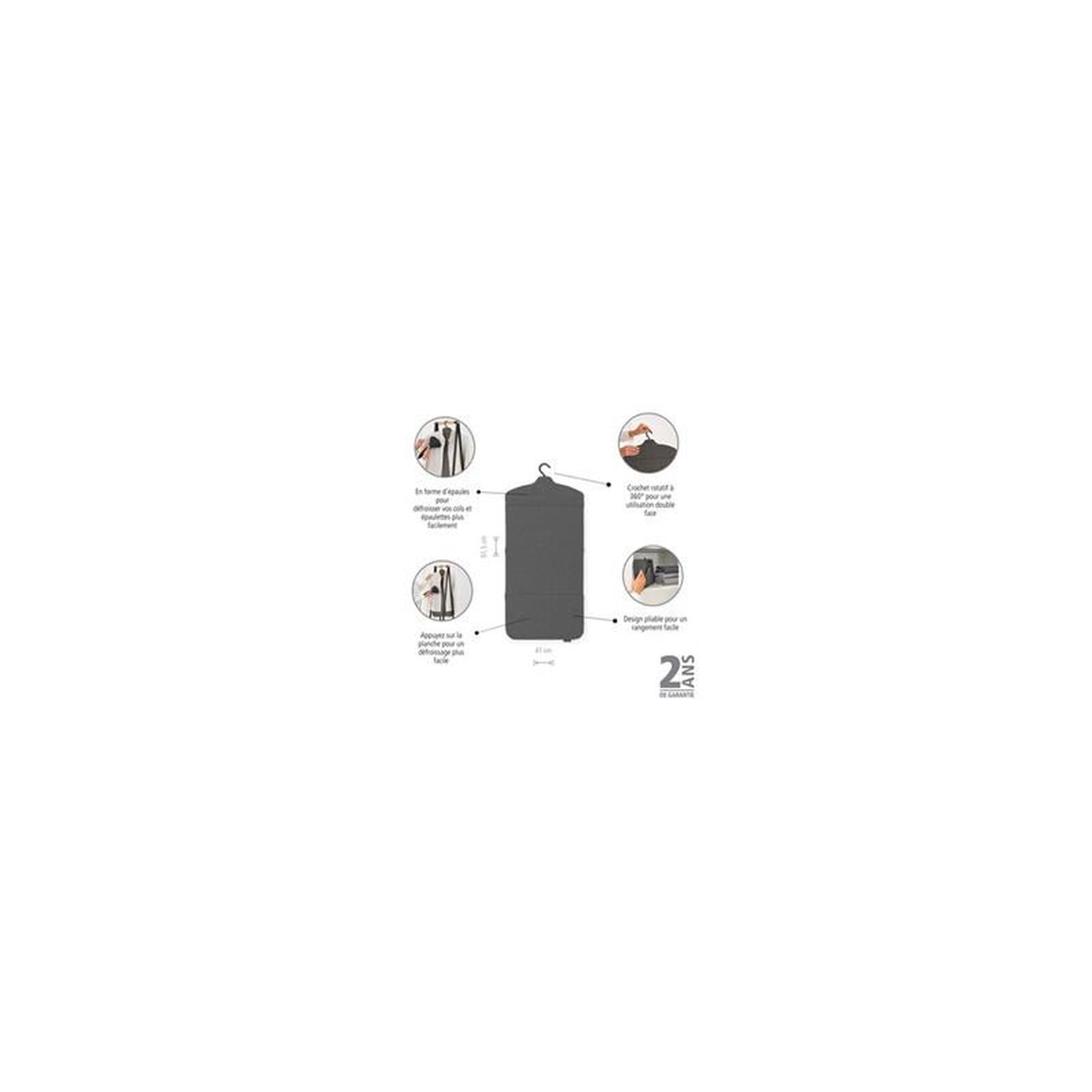 Voir la diapositive 6 : BRABANTIA Housse table à repasser planche défroisseur pliable pepper black