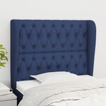 VIDAXL Tete de lit avec oreilles Bleu 103x23x118/128 cm Tissu