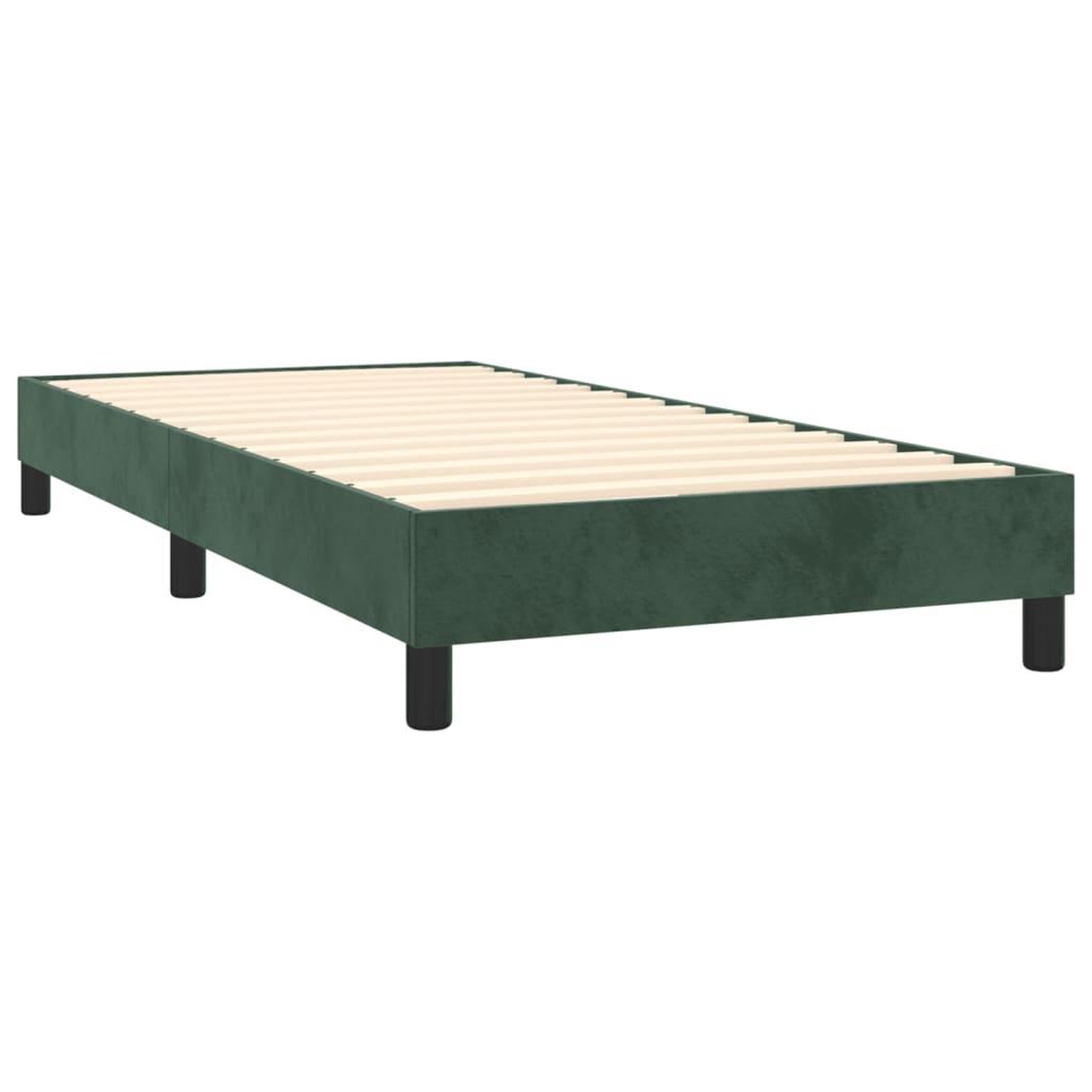 Voir la diapositive 4 : VIDAXL Cadre de lit sans matelas vert fonce 100x200 cm velours