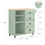 Voir la diapositive 3 : SOBUY SoBuy - Îlot De Cuisine à 4 tiroirs - Vert - 90x37x88cm - Nordique - FKW127-GR