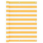 VIDAXL Ecran de balcon Blanc et jaune 120x400 cm Tissu Oxford