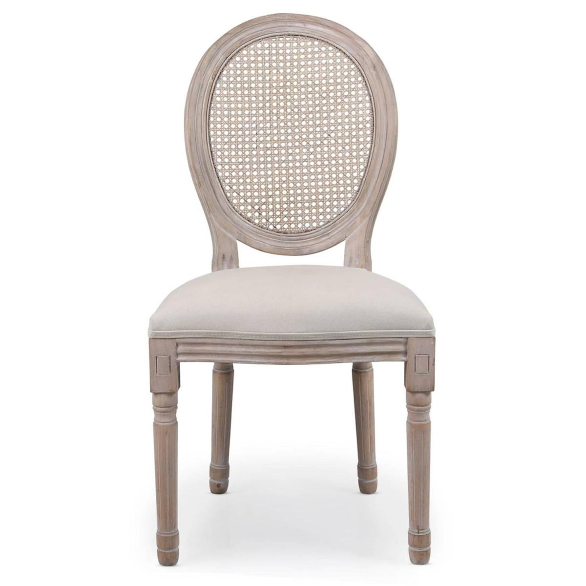 Paris Prix Lot de 2 Chaises Médaillon Cannage  Versailles  96cm Beige
