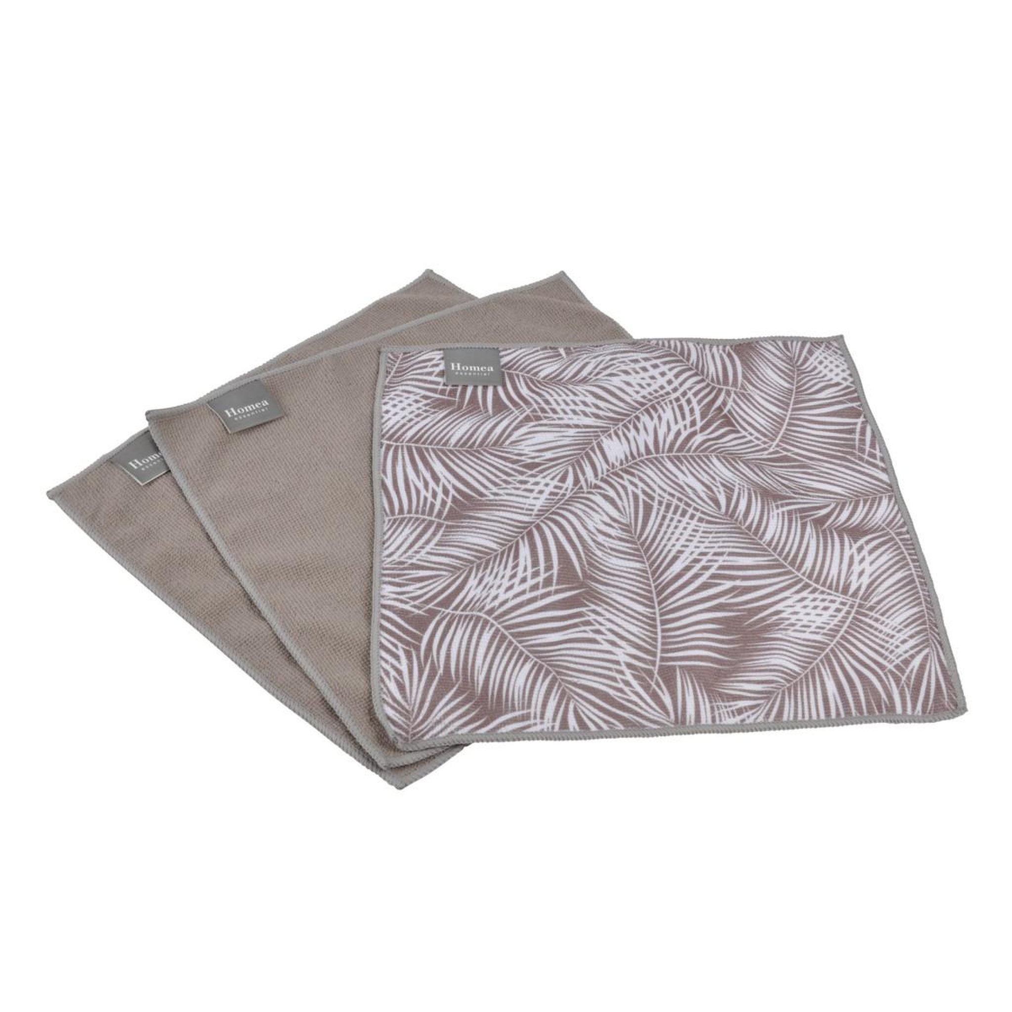 HOMEA Lot de 3 Chiffons  Végétal  30x30cm Naturel