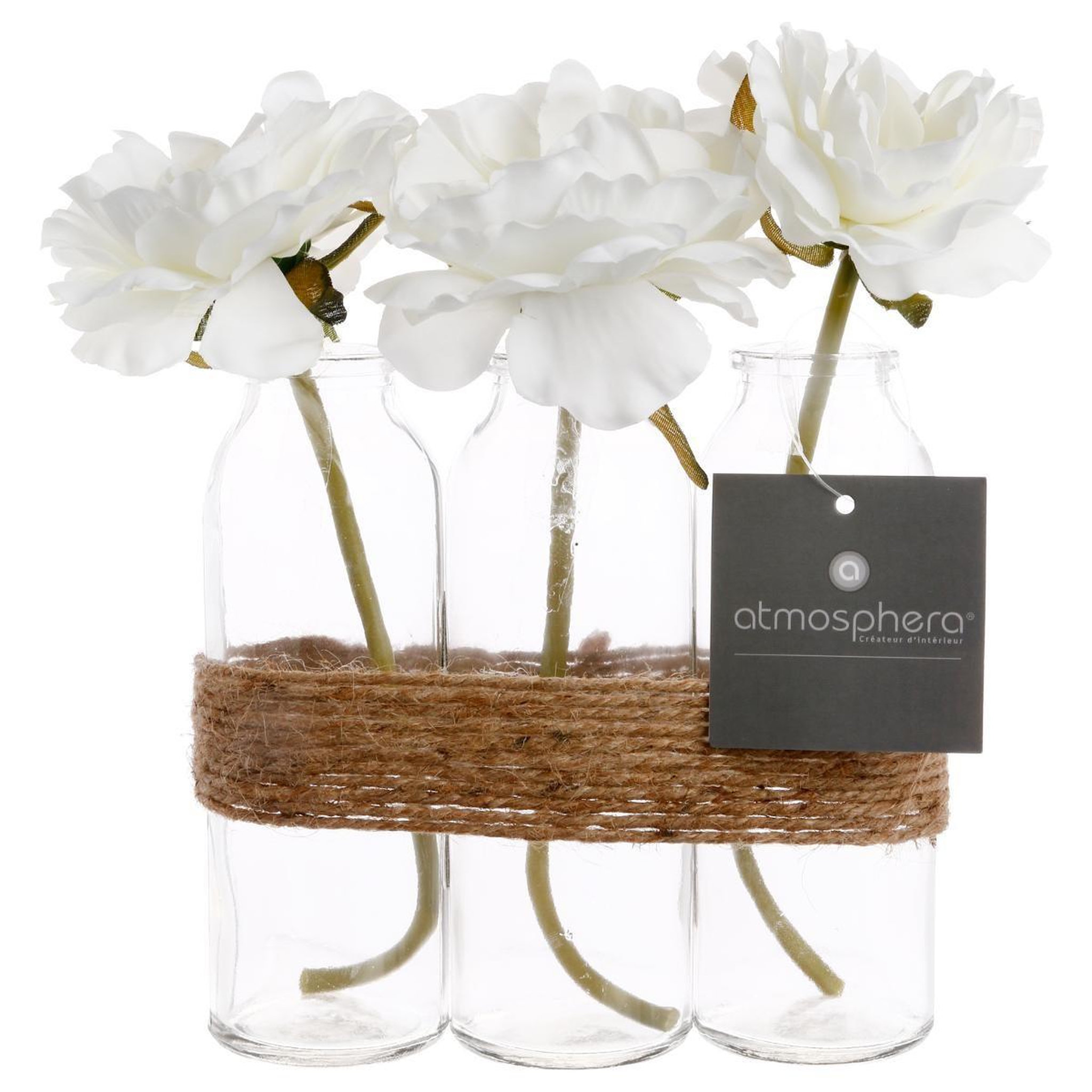 Voir la diapositive 3 : ATMOSPHERA Composition florale artificielle  tube  23cm naturel