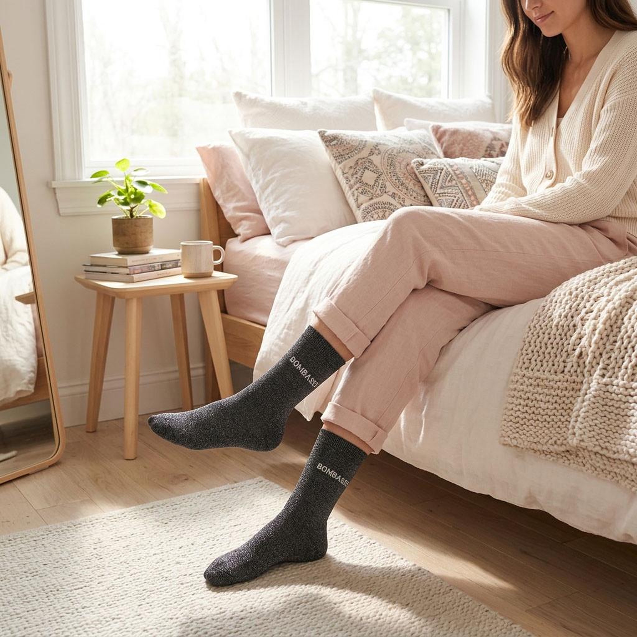 Voir la diapositive 5 : OZABI Chaussettes Femme Lurex Message Humoristique