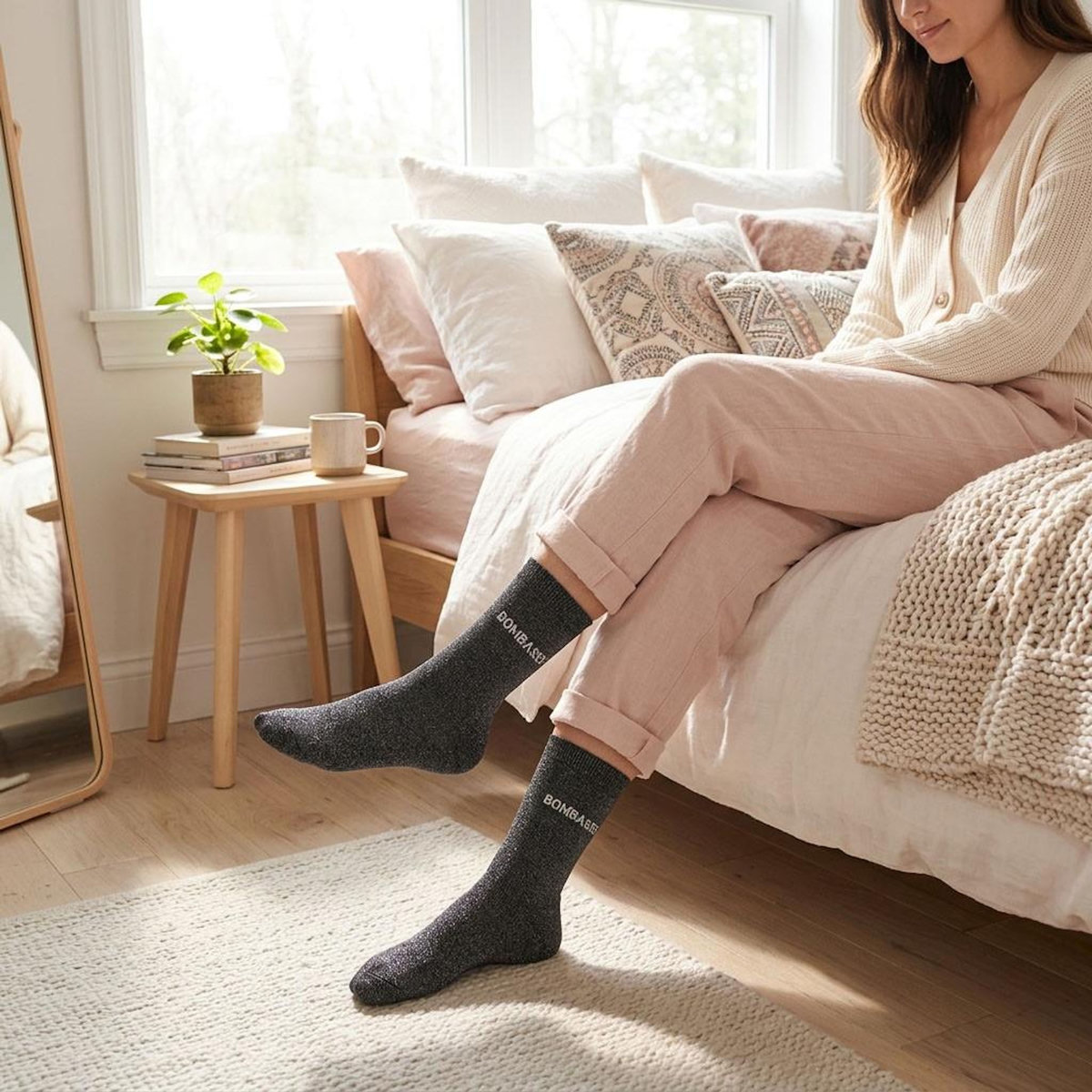 OZABI Chaussettes Femme Lurex Message Humoristique