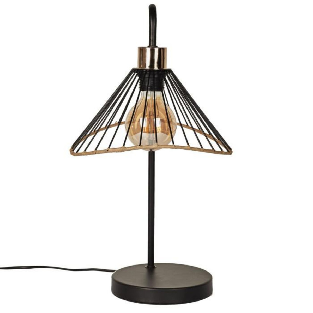 Paris Prix Lampe à Poser en Métal  Lounge  47cm Noir